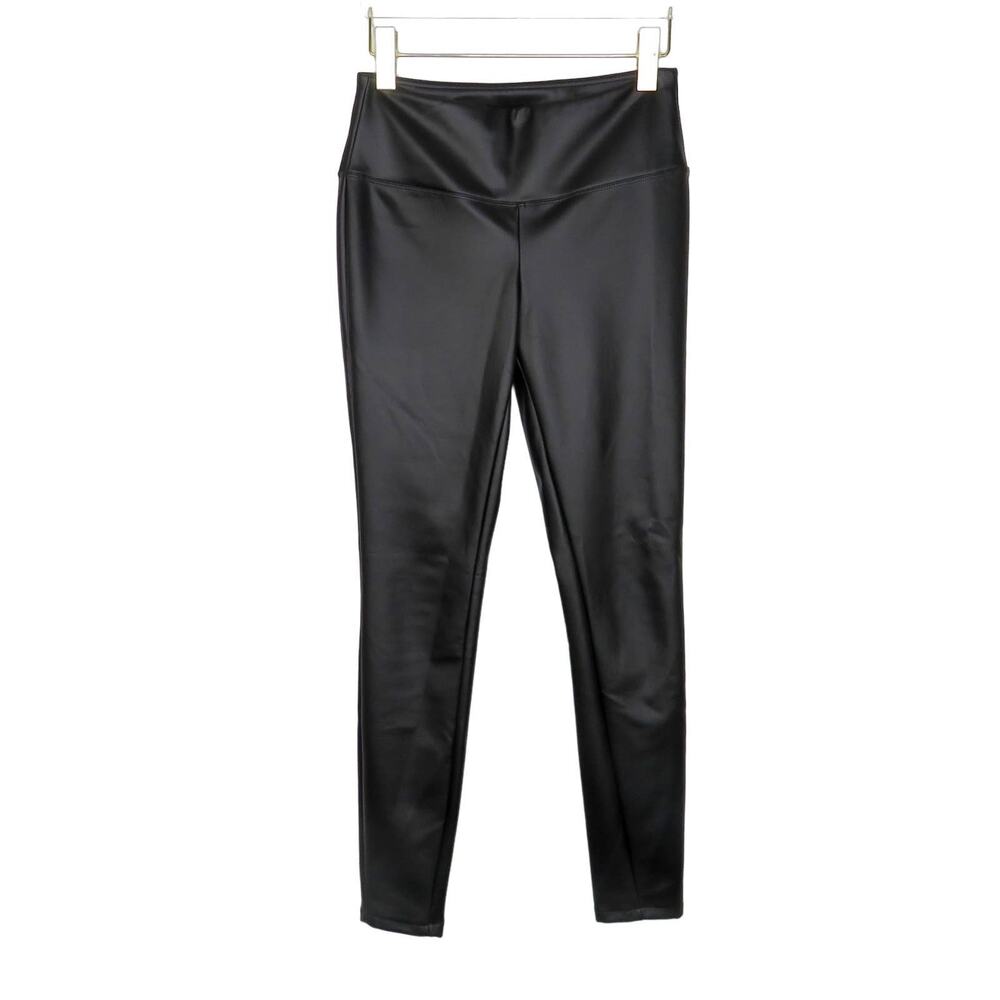 A New Day Black Faux Leather High Rise Leggings Extra Small XS